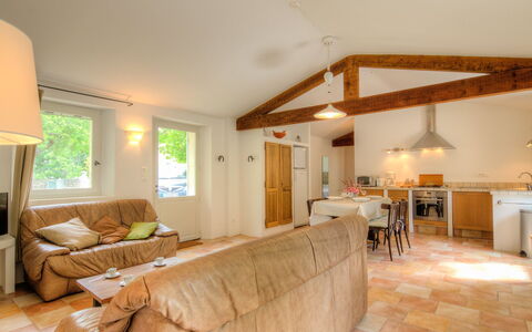 Gite Curel: Couch, Bord, Bygning, Træ, Billedramme, Indretning, Stueplante, Stue, Etage, Vindue