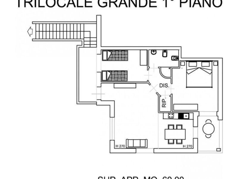Feriebolig:&nbsp;Trilocale Grande Primo Piano 331v