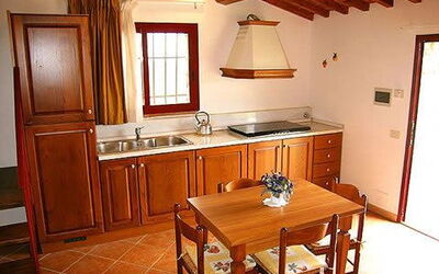 living room with cooking corner