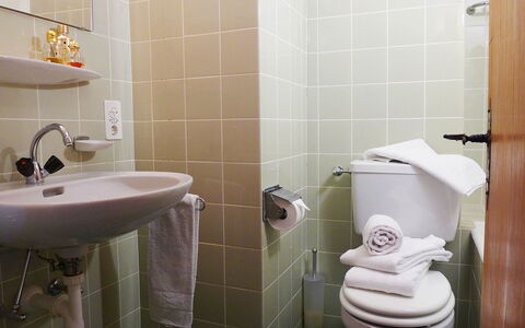 Chesa Rossa: Badeværelse, Toilet, Toiletbræt, Ejendom, Værelse, Sanitærarmatur, Flise, Badeværelse Tilbehør, Væg, Keramisk