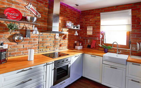 Mia: Countertop, Cabinetry, Køkken, Ejendom, Værelse, Møbel, Bygning, Indretning, Mursten, Hjem