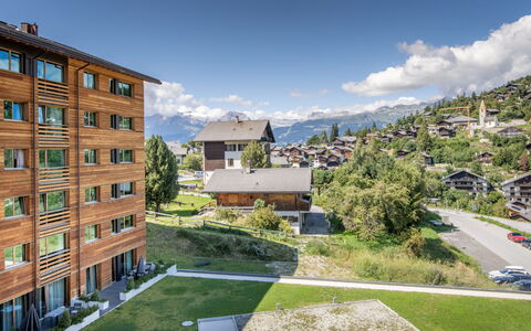 Vercorin 9000: Bygning, Lejlighed, Bjergkæde, Ejerlejlighed, Hældning, Vinter, Sne, Hotel, Alps, Altan