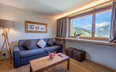 Swisspeak Resorts Vercorin 9000.118: Loft, Hårdttræ, Bejdse, Trægulve, Alps, Stue, Billedramme, Penthouselejlighed