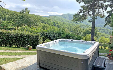 Villa Magnolia: Jacuzzi, Ejendom, Svømmepøl, Jacuzzi, Vand, Badekar, Træ, Ejendom, Hus, Rektangel