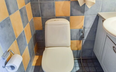 Joutsen a: Toiletbræt, Toilet, Badeværelse, Sanitærarmatur, Gulvbelægning, Etage, Flise, Vvs, Indretning