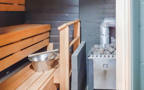Kaukosaaren Ahonlaita: Hårdttræ, Bejdse, Sauna