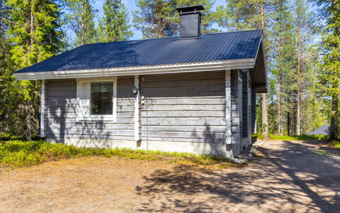 Pelkkaveska: Sommerhus, Sidespor, Bjælkehytte, Lærk, Garden Bygninger, Skur, Woodland