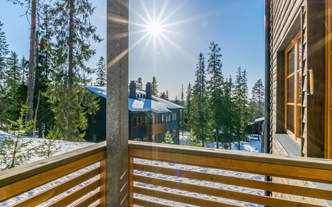Karhunvartijan Kota B1: Hjem, Lejlighed, Sidespor, Bjælkehytte, Planke, Altan, Lærk, Dagslys, Eco Hotel