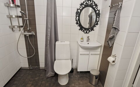 Vuorimäki: Toiletbræt, Toilet, Sanitærarmatur, Badeværelse, Gulvbelægning, Etage, Indretning, Vvs, Flise, Håndvask