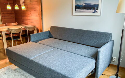 Ylläs Chalets A307: Couch, Møbel, Etage, Stue, Lejlighed, Komfort, Sofa Seng, Pude, Lampe