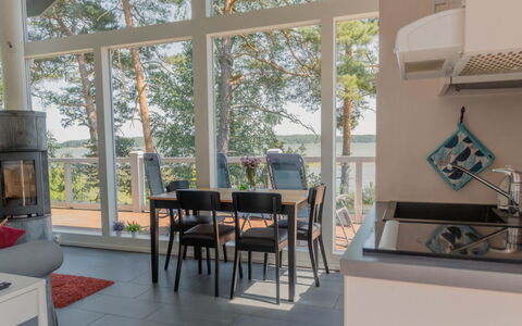 Sjöboda Sea: Træ, Bank, Hus, Sommerhus, Sø, Dam, Skov, Bjælkehytte