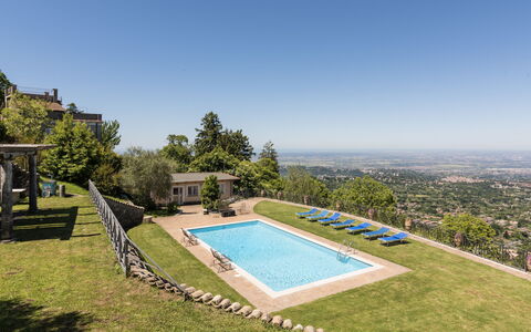 Rocca di Papa 102: Blå, Svømmepøl, Fritid, Estate, Villa, Stuehus, Hacienda, Eco Hotel, Udvej