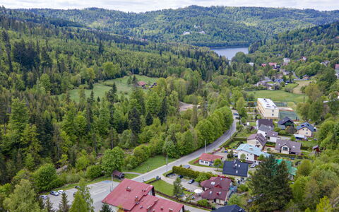 Wisła: Træ, Natur, Luftfotografering, Boligområde, Fugleperspektiv, Landskab, Highland, Forstad, Land Lot, Menneskelig Bosættelse