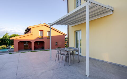 Incanto Toscano: Markise, Skygge, Udendørs Struktur, Pergola, Bjælke, Gårdhave, Design, Udendørs Møbler, Stueplante, Veranda