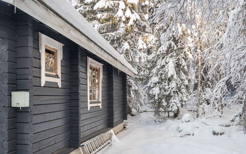 Rukantaika 1B: Træ, Sommerhus, Bejdse, Hårdttræ, Bjælkehytte, Planke, Loft, Naturmateriale, Tømmer, Garden Bygninger