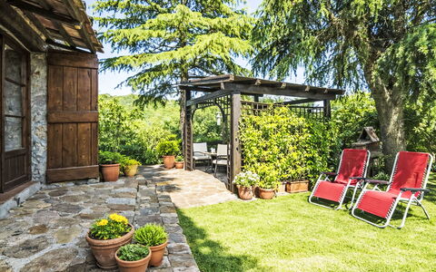 Il Casale: Have, Busk, Blomsterkrukke, Møbel, Bunddække, Backyard, Skygge, Udendørs Møbler, Flise
