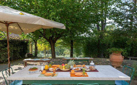 Casa La Rotta: Bord, Backyard, Gårdhave, Møbel, Ejendom, Træ, Fritid, Restaurant, Bygning, Hus