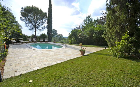 Villa Del Castagno: Ejendom, Græs, Estate, Ejendom, Lawn, Hus, Træ, Svømmepøl, Gård, Land Lot