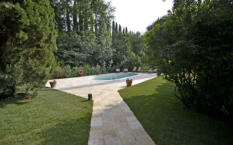 Villa Del Castagno: Græs, Ejendom, Lawn, Have, Gård, Backyard, Landscaping, Busk, Landskab, Træ