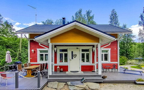 Villa Ahomoisio: Træ, Sommerhus, Bjælkehytte, Skov, Skur, Garden Bygninger, Lærk, Woodland, Bejdse