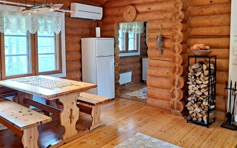 Haapaniemi, Cjoe020: Træ, Sommerhus, Bjælkehytte, Skov, Skur, Garden Bygninger, Lærk, Woodland, Bejdse