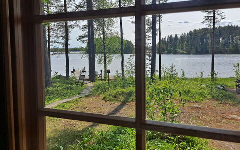 Haapaniemi, Cjoe020: Træ, Sommerhus, Bjælkehytte, Skov, Skur, Garden Bygninger, Lærk, Woodland, Bejdse