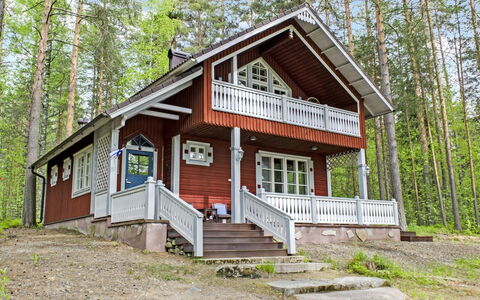 Honkaniemi: Træ, Sommerhus, Bjælkehytte, Skov, Skur, Garden Bygninger, Lærk, Woodland, Bejdse
