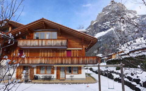 Kandersteg 310: Himmel, Sky, Sne, Bygning, Vindue, Bjerg, Hældning, Plante, Hus, Træ
