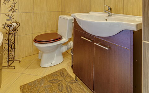 Chata Pod Grapom: Brun, Ejendom, Sanitærarmatur, Toiletbræt, Badeværelsesvask, Badeværelse, Toilet, Tap, Purple, Indretning