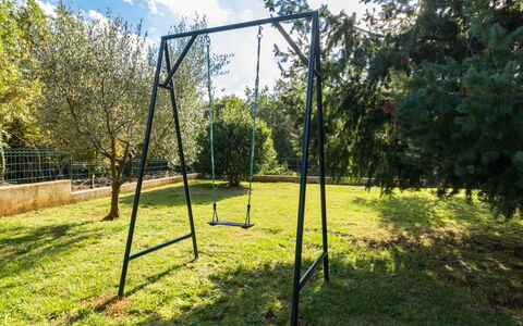 Lara: Svinge, Træ, Græs, Legepladsudstyr, Land Lot, Parkere, Plante, Legeplads, Eng, Lawn