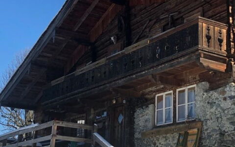 Alte Sahnealm: Himmel, Bygning, Vindue, Sne, Træ, Hus, Hældning, Sommerhus, Tag, Landskab