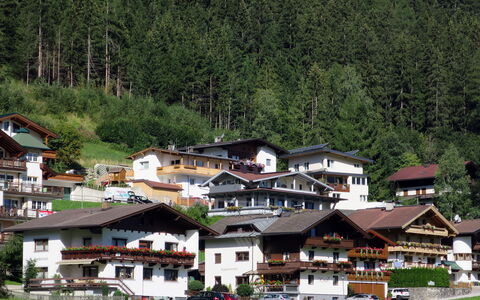 Mayrhofen 816: Plante, Træ, Hus, Bygning, Boligområde, Naturlige Landskab, Landskab, Fritid, Græs, Bjergkæde