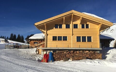 Alphaus Hasler: Himmel, Sne, Vindue, Bygning, Hældning, Hus, Træ, Landskab, Fryser, Sommerhus