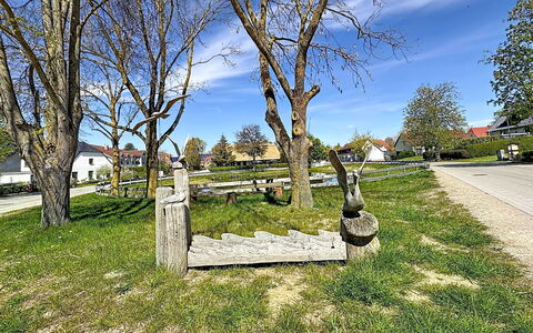 Fip-Ferienpark (Insel Poel): Græs, Bagagerum, Lawn, Have, Landscaping, Parkere, Skygge, Gård, Udendørs Bench, Walkway