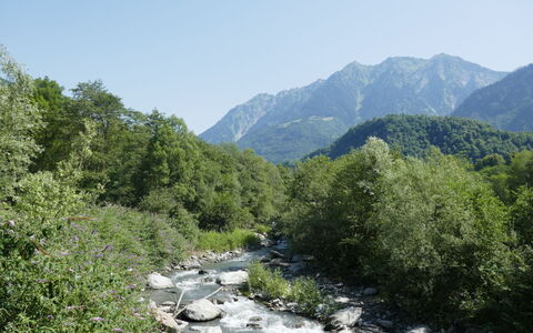 Rustico al Campett: Plante, Himmel, Bjerg, Vand, Naturlige Landskab, Træ, Vandløb, Græs, Landskab