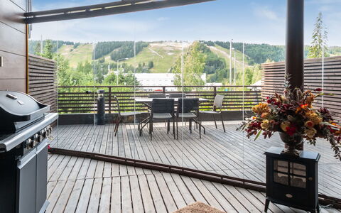 Tahko Spa Suites Orange B 1: Træ, Sommerhus, Bejdse, Hårdttræ, Bjælkehytte, Planke, Loft, Naturmateriale, Tømmer, Garden Bygninger