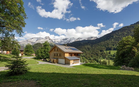 Les Diablerets 600: Bygning, Træ, Hus, Bjergrige Landskabsformer, Hjem, Bjerg, Naturlige Landskab, Bjergkæde, Bakke, Sommerhus