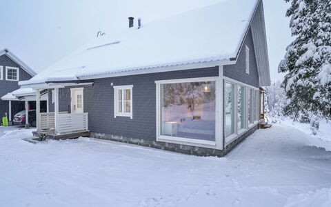 Iso-Karpalo B: Træ, Hjem, Hus, Tag, Sidespor, Sommerhus, Vinter, Sne, Fryser, Hældning