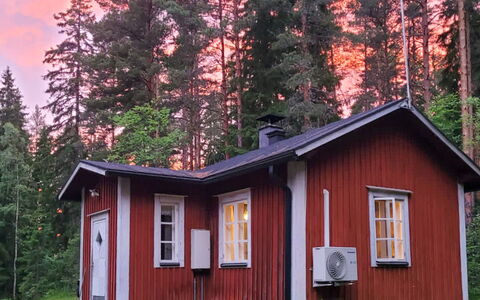 Santerin Torppa: Træ, Sommerhus, Bjælkehytte, Skov, Skur, Garden Bygninger, Lærk, Woodland, Bejdse