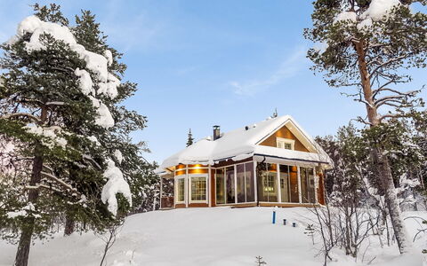 Villa Tunturisopuli: Møbel, Stol, Udendørs Møbler, Bord, Træ, Udendørs Bord, Køkken & Spisebord, Skygge, Have, Paraply