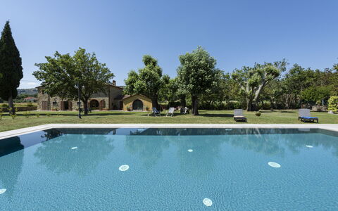Villa Chio: Vand, Himmel, Plante, Vandressourcer, Daytime, Ejendom, Træ, Svømmepøl, Azure, Naturlige Landskab