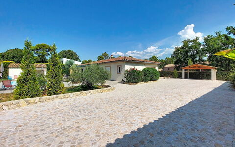 Villa D'Allongue: Flise, Indkørsel, Cobblestone, Skygge, Beton, Have, Landscaping, Flise, Design, Walkway