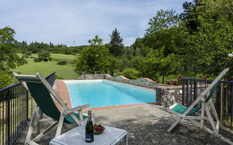 Villa Vigliano: Vand, Himmel, Plante, Svømmepøl, Sky, Stol, Udendørs Møbler, Træ, Skygge, Land Lot