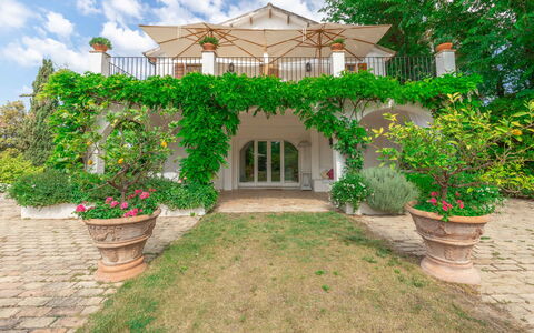 Villa La Picena: Plante, Bygning, Vindue, Himmel, Blomst, Sky, Hus, Blomsterkrukke, Træ, Land Lot