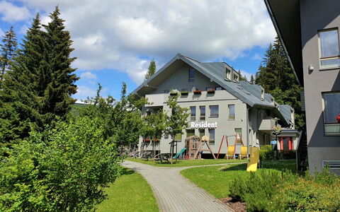 Harrachov 600: Sky, Himmel, Plante, Bygning, Vindue, Hus, Land Lot, Træ, Græs, Sommerhus