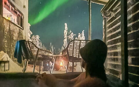 Levi Secret Igloo Revontuli 10D: Sommerhus, Hus, Hjem, Garden Bygninger, Sidespor, Bjælkehytte, Stuehus, Estate, Skur, Gård