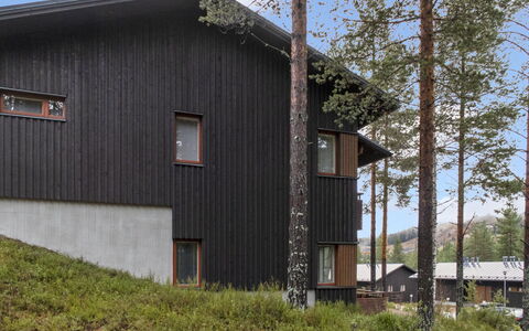 Vuokatti Panorama: Træ, Sidespor, Tag, Sommerhus, Hus, Hjem, Dør, Veranda, Garden Bygninger, Stuehus