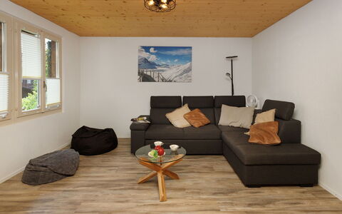 Chalet Dori: Gulvbelægning, Møbel, Trægulve, Indretning, Etage, Træ, Loft, Laminat Gulv, Couch, Stue