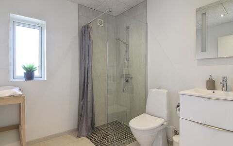 Dwerg - 1.5Km from the Sea: Gulvbelægning, Etage, Væg, Sanitærarmatur, Indretning, Badeværelse, Toilet, Loft, Toiletbræt, Håndvask