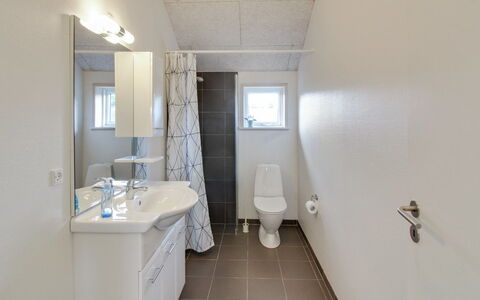Ethel - 1.5Km to the Fjord: Sanitærarmatur, Badeværelsesvask, Gulvbelægning, Badeværelse, Håndvask, Etage, Indretning, Tap, Toilet, Loft